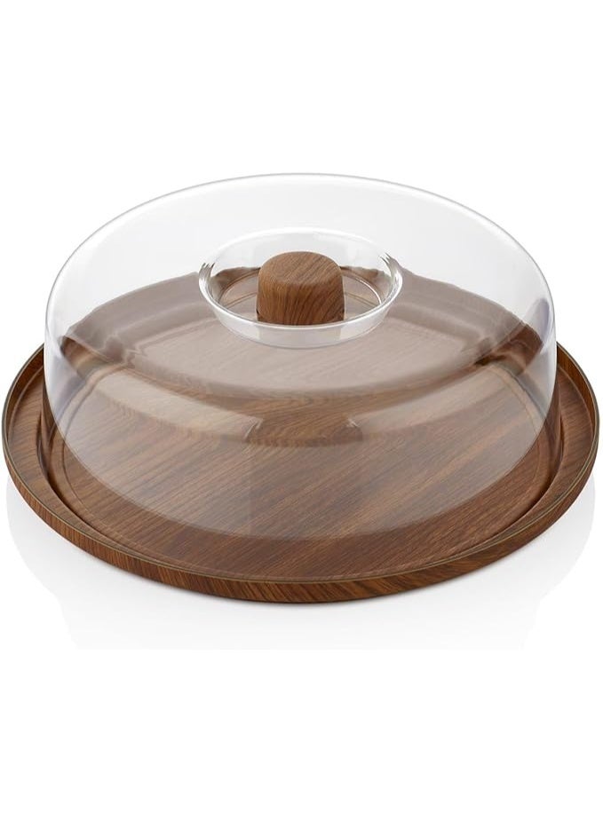 Plastic Round Cake Stand with Clear Lid - Image 2